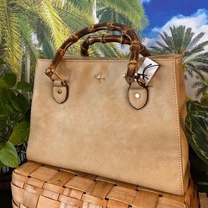 Nicole Landry Bag/Purse/Tote with Bamboo Handles